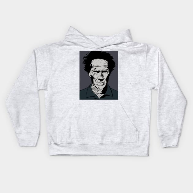 Clint eastwood Kids Hoodie by Anthony Statham